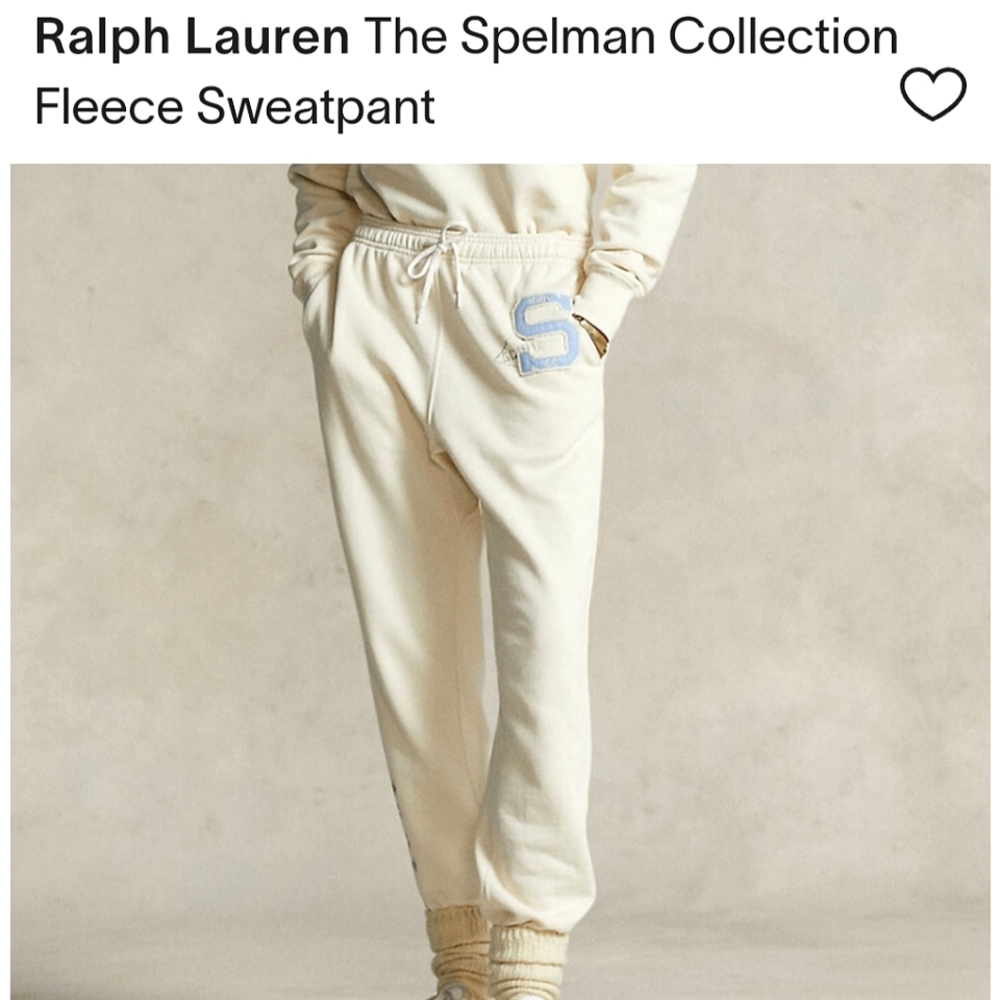 RARE Polo Ralph Lauren x Spelman College Joggers – Cream & Baby Blue – Size XL